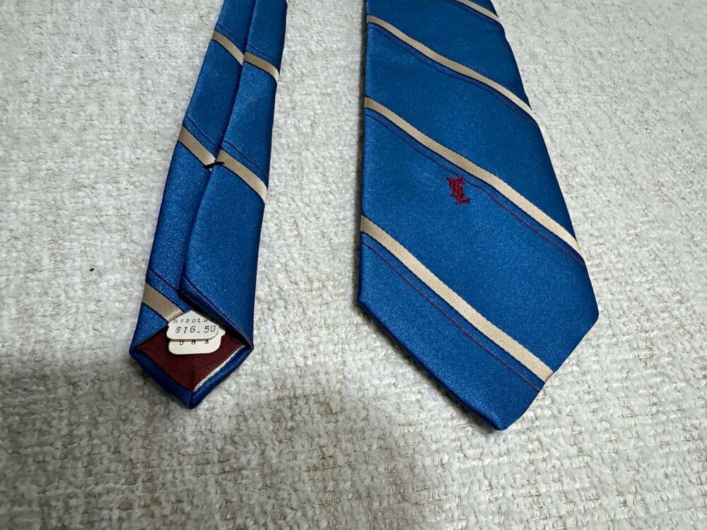 Vintage Yves Saint Laurent Neckwear Striped Tie — NWT, Deadstock